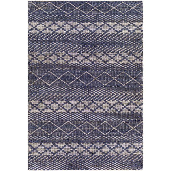 Union Rustic Colin Geometric Handmade Flatweave Cotton/Jute Navy/White